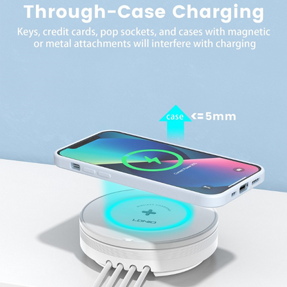 AW003 32W Desktop Wireless Fast Charging Station With 4-Port