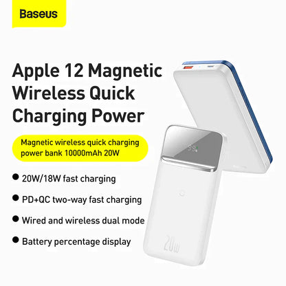 Baseus Magnetic wireless quick charging power bank 10000mAh 20W White