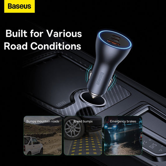 Baseus 65W Golden Contactor Pro Fast Car Charger U+C+C