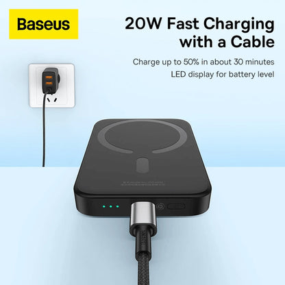Baseus Magnetic Wireless Charging Power bank 6000mAh 20W Black charger upto 50% in 30 Minutes