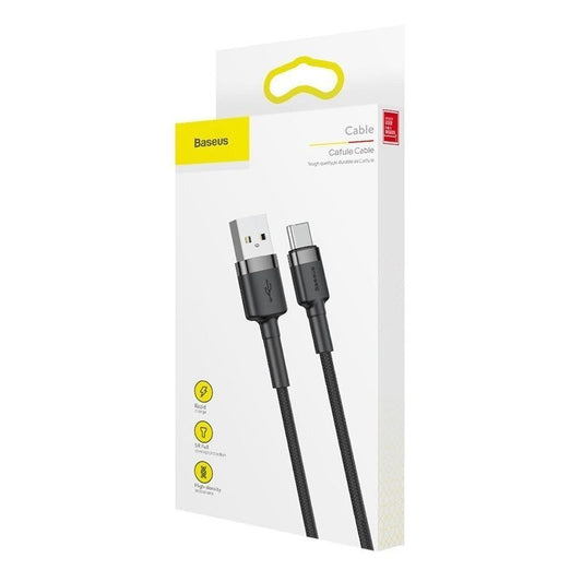 Baseus cafule Cable USB For Type-C 2A 3m Gray+Black